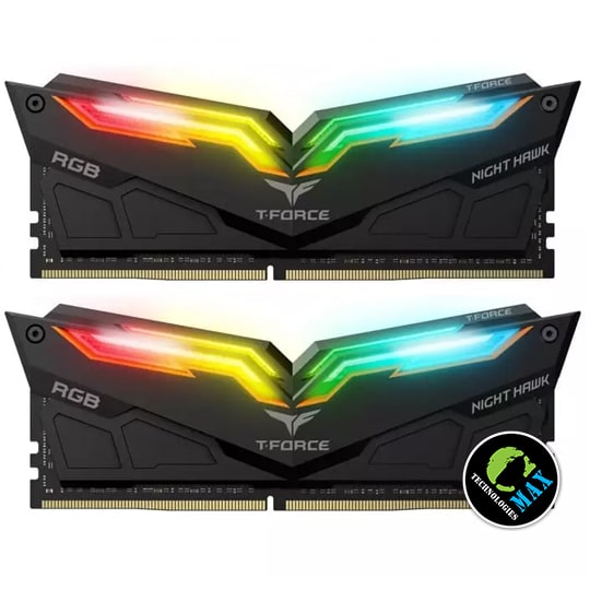 T-FORCE GAMING NIGHT HAWK RGB 16GB '2 x 8GB' 3600Mhz-min cmax T FORCE GAMING NIGHT HAWK RGB 16GB 2 x 8GB 3600Mhz min